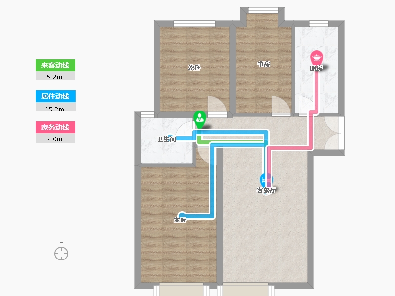 河北省-廊坊市-京汉君庭-75.00-户型库-动静线