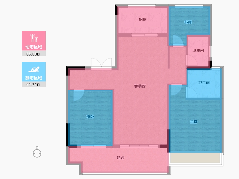 安徽省-六安市-远大雍华府-95.98-户型库-动静分区