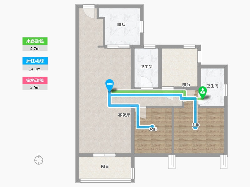 广东省-佛山市-美的云璟-85.00-户型库-动静线