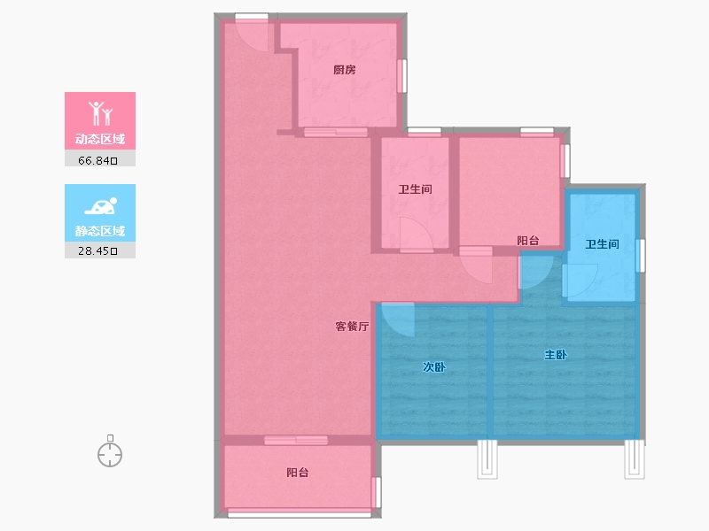 广东省-佛山市-美的云璟-85.00-户型库-动静分区