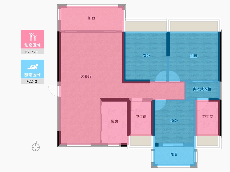 湖南省-常德市-桃城1号-102.00-户型库-动静分区