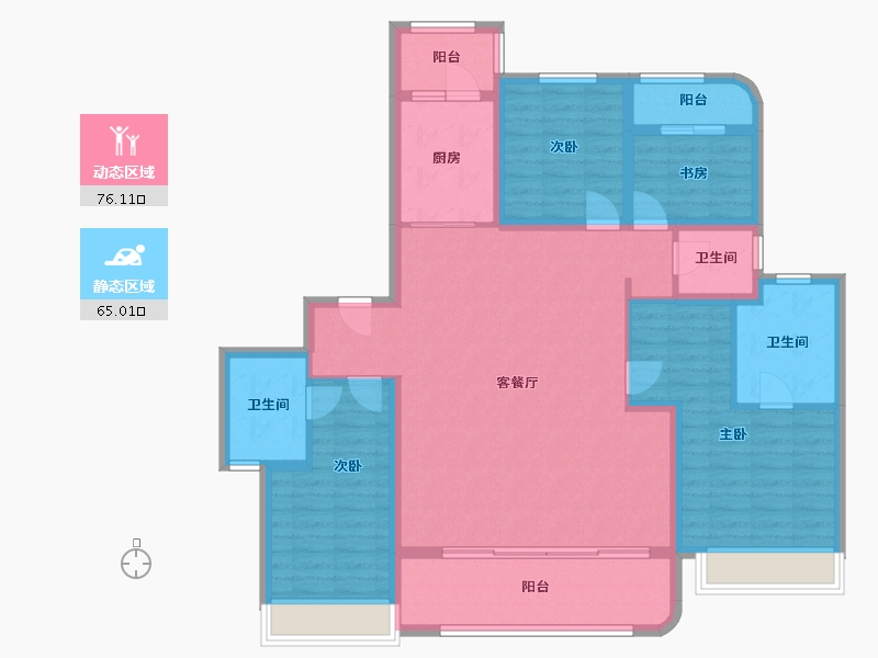 四川省-成都市-城投置地天湖岸-132.00-户型库-动静分区