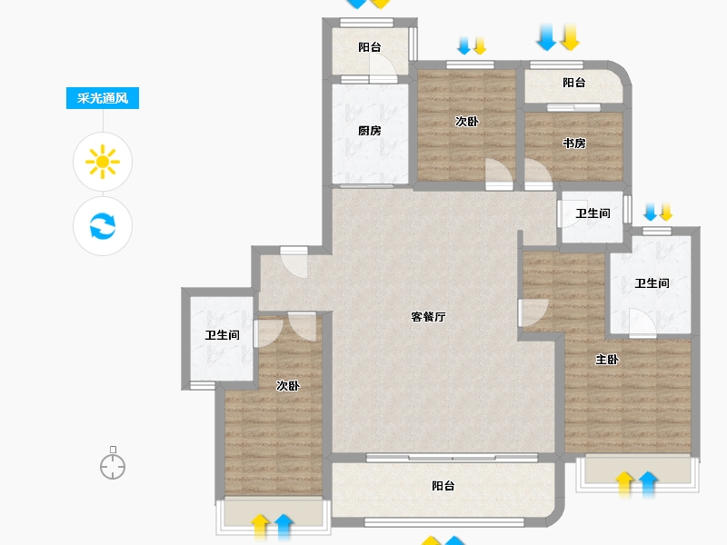 四川省-成都市-城投置地天湖岸-132.00-户型库-采光通风