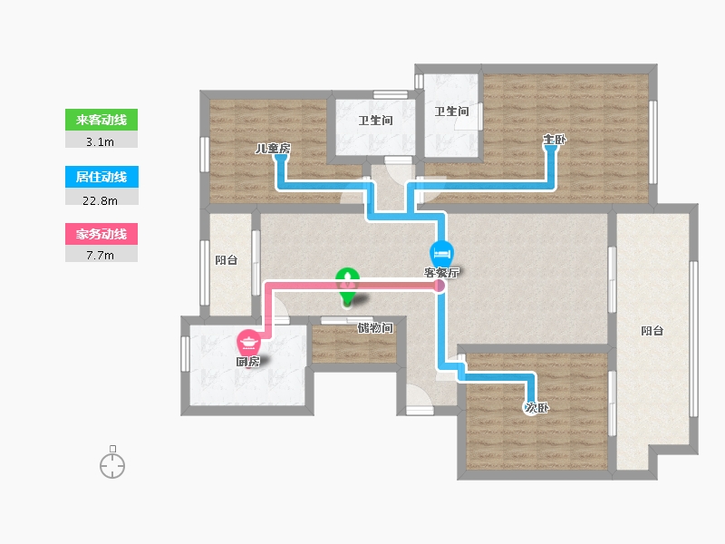 河南省-商丘市-建业幸福里-122.00-户型库-动静线