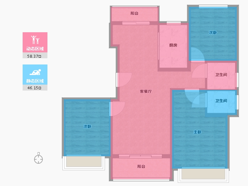 河南省-焦作市-滨河一号-93.48-户型库-动静分区