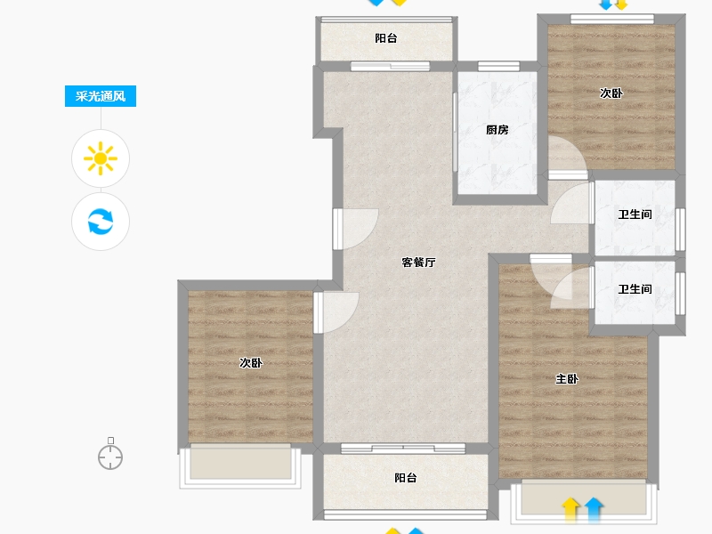 河南省-焦作市-滨河一号-93.48-户型库-采光通风