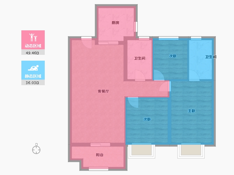 江西省-南昌市-保利紫云-76.50-户型库-动静分区