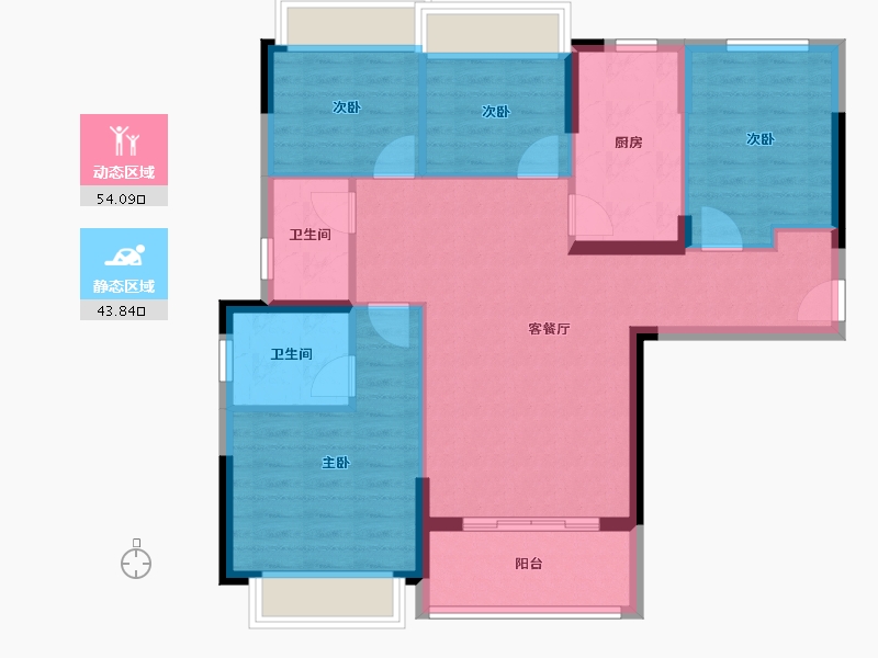 广东省-广州市-汇港威华国际-87.88-户型库-动静分区