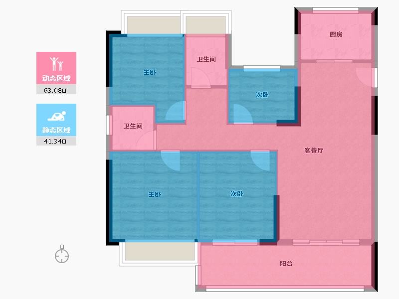 福建省-泉州市-晋兴学府-120.00-户型库-动静分区