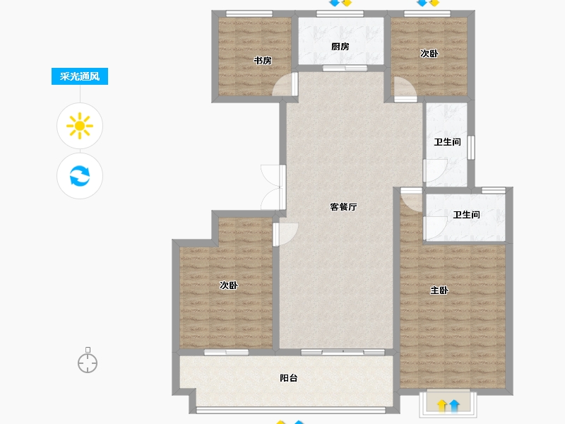 山东省-临沂市-理工学府-132.25-户型库-采光通风