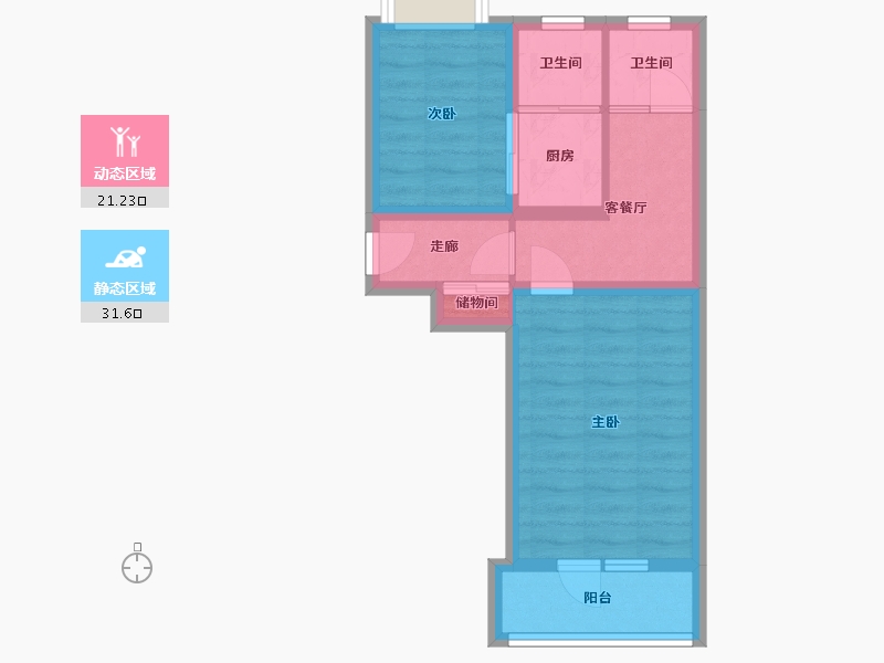 北京-北京市-曙光西里-45.00-户型库-动静分区