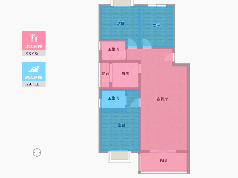 四川省-成都市-瀚林花园-92.00-户型库-动静分区