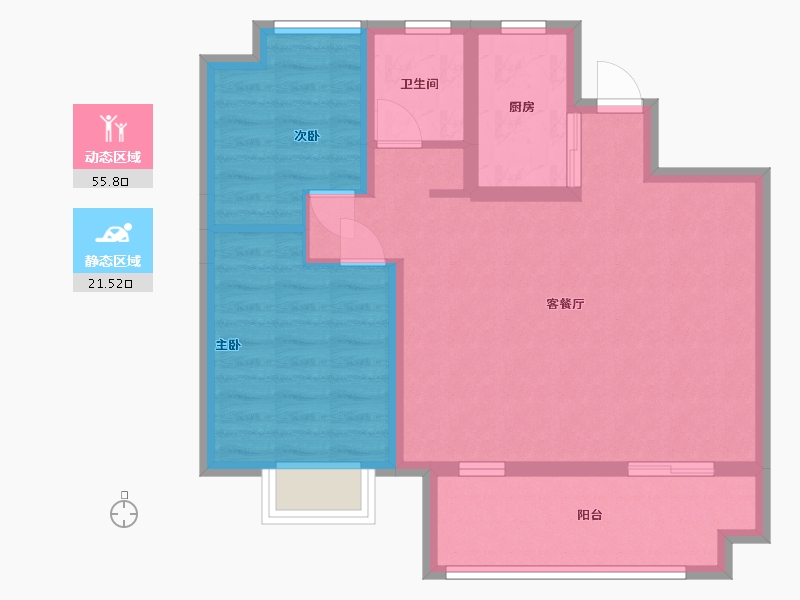 安徽省-淮南市-北京城房北大学府-80.00-户型库-动静分区