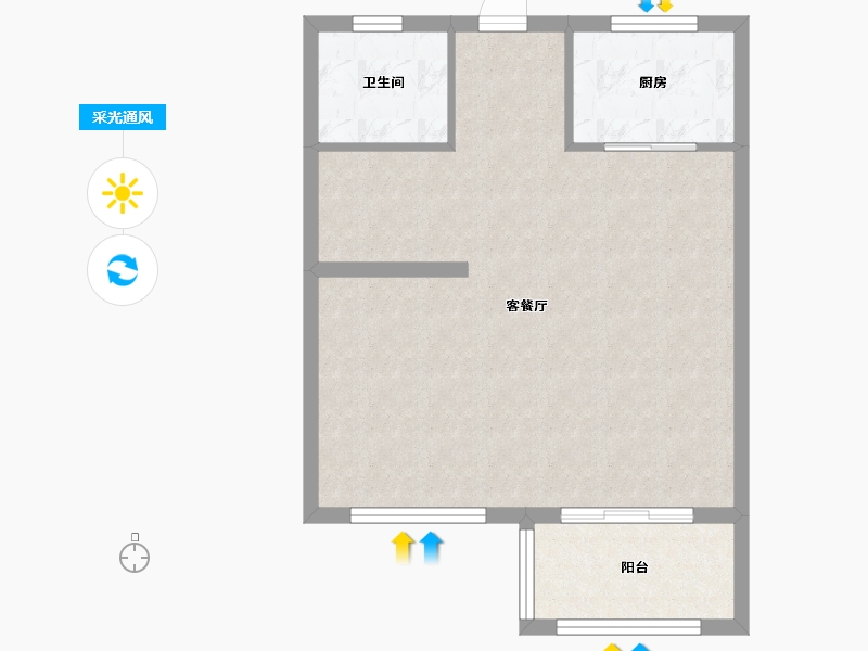 浙江省-嘉兴市-融创·荷风庭-49.00-户型库-采光通风