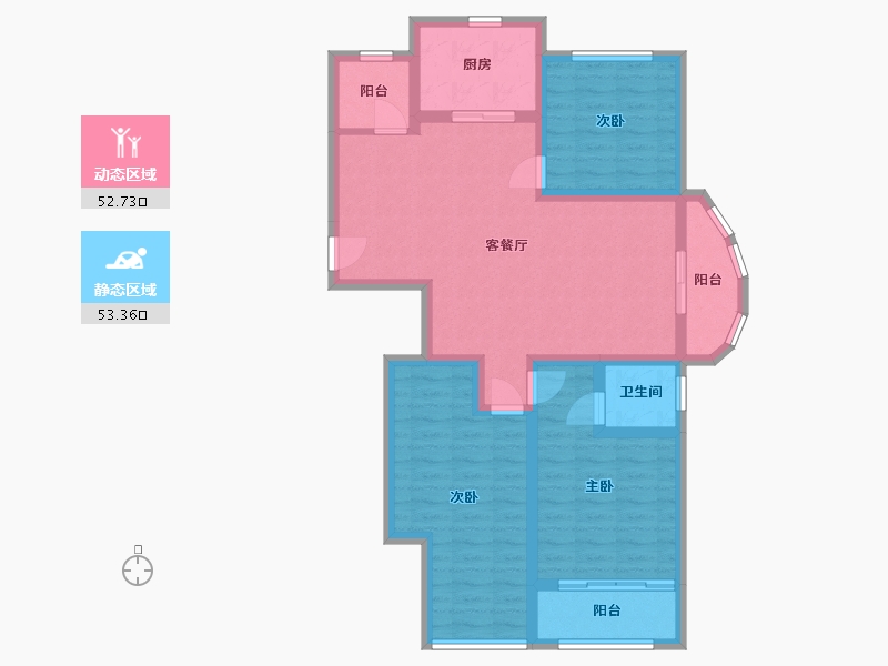 河南省-洛阳市-世纪阳光-106.00-户型库-动静分区