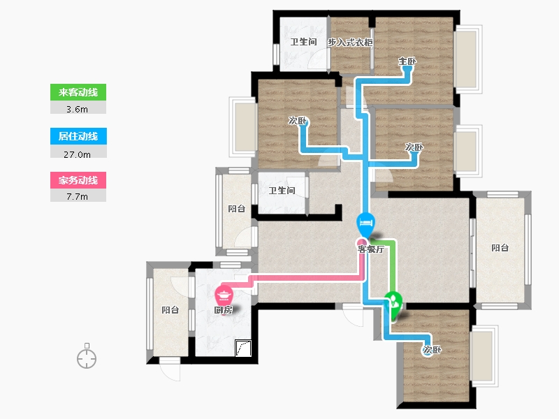 广西壮族自治区-南宁市-万丰新新传奇-120.00-户型库-动静线