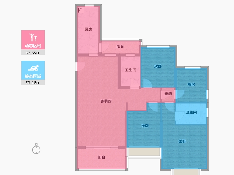 浙江省-绍兴市-恒大越府-108.00-户型库-动静分区