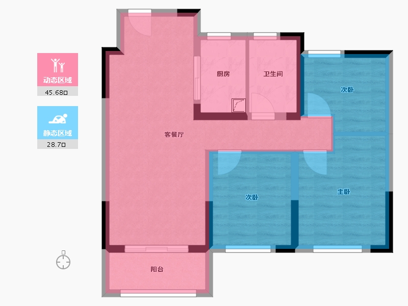 河南省-郑州市-融创城融华园-74.76-户型库-动静分区