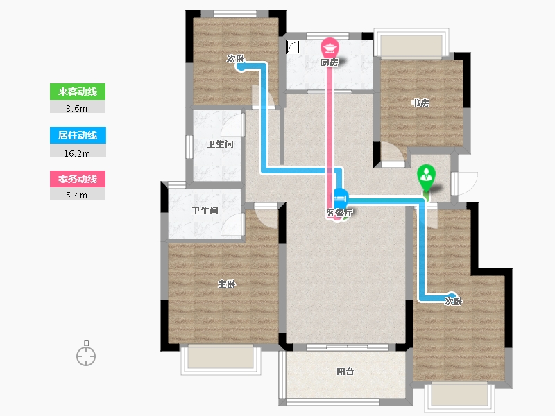 湖南省-长沙市-新城悦隽-110.00-户型库-动静线