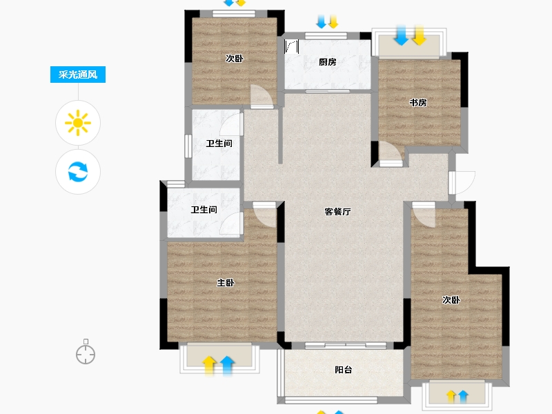 湖南省-长沙市-新城悦隽-110.00-户型库-采光通风