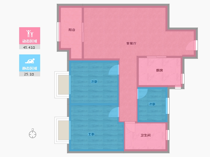 浙江省-嘉兴市-蔚蓝海岸府-63.00-户型库-动静分区