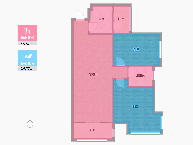 广东省-中山市-东城花园-66.00-户型库-动静分区