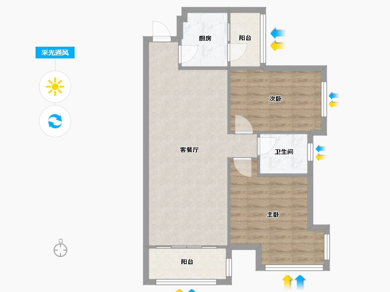 广东省-中山市-东城花园-66.00-户型库-采光通风