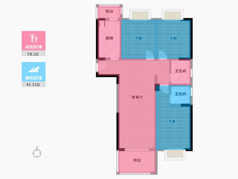 湖南省-长沙市-惟德园小区-120.00-户型库-动静分区