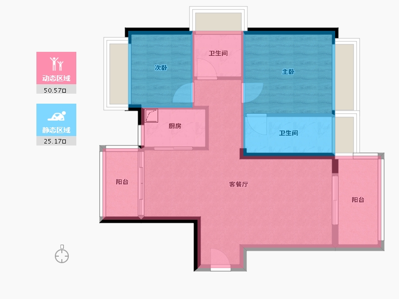 广东省-汕头市-怡璟海岸雅园-66.00-户型库-动静分区