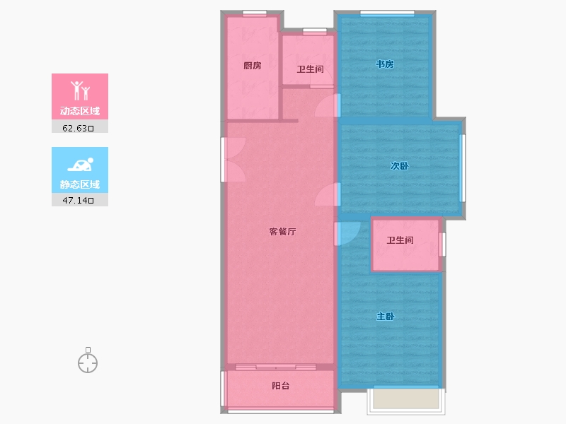 江苏省-宿迁市-天宇天和花城-99.40-户型库-动静分区