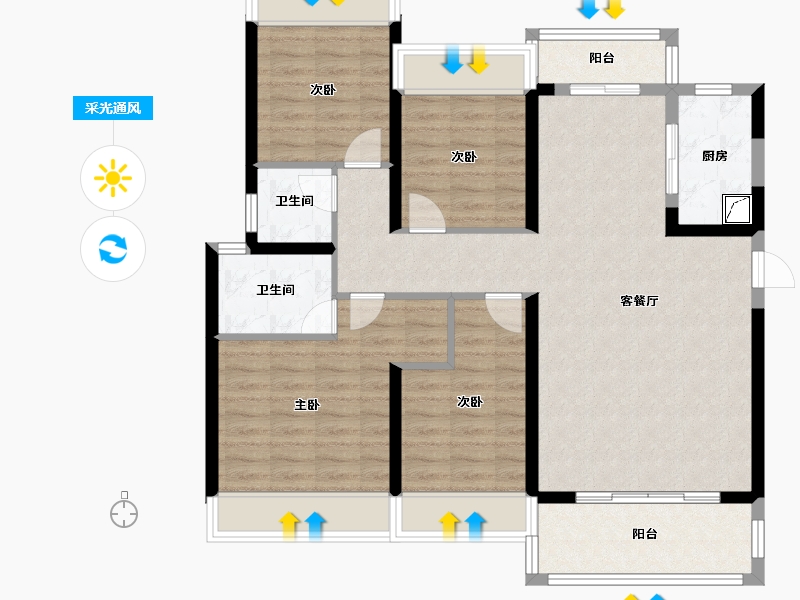 广东省-阳江市-碧桂园世纪城-140.00-户型库-采光通风