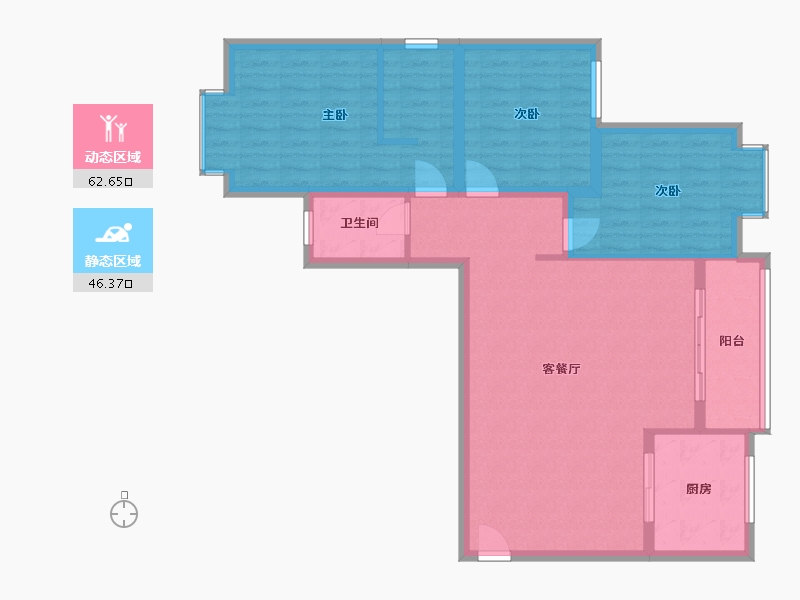 贵州省-贵阳市-杨惠幸福小区保障房-99.00-户型库-动静分区