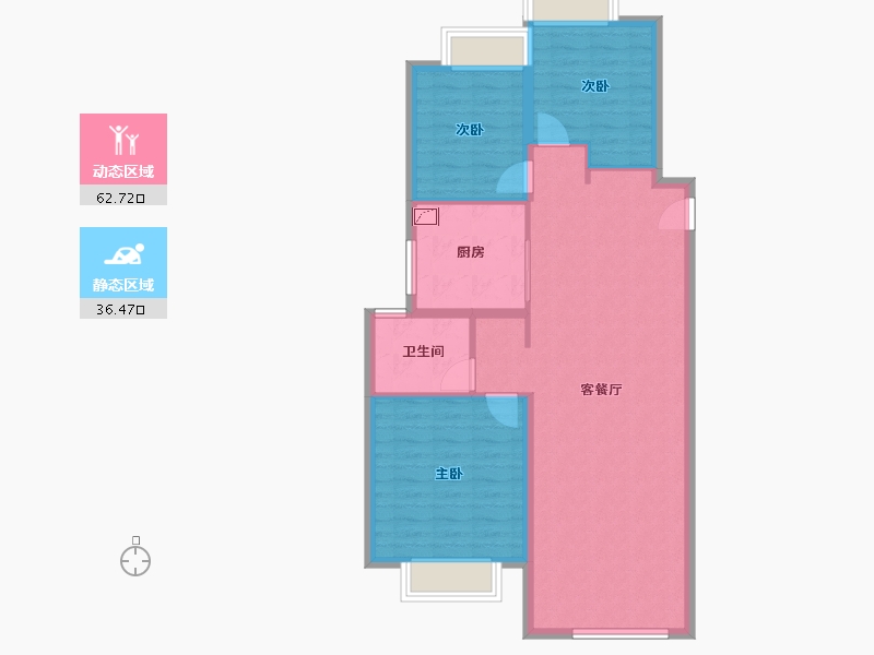 江苏省-苏州市-翡丽兰亭-90.00-户型库-动静分区