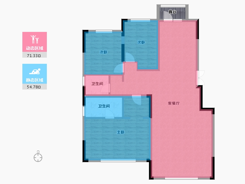 内蒙古自治区-呼伦贝尔市-香堤华庭-137.00-户型库-动静分区