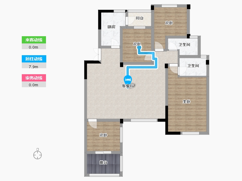 云南省-昆明市-滇池泊屋-120.64-户型库-动静线