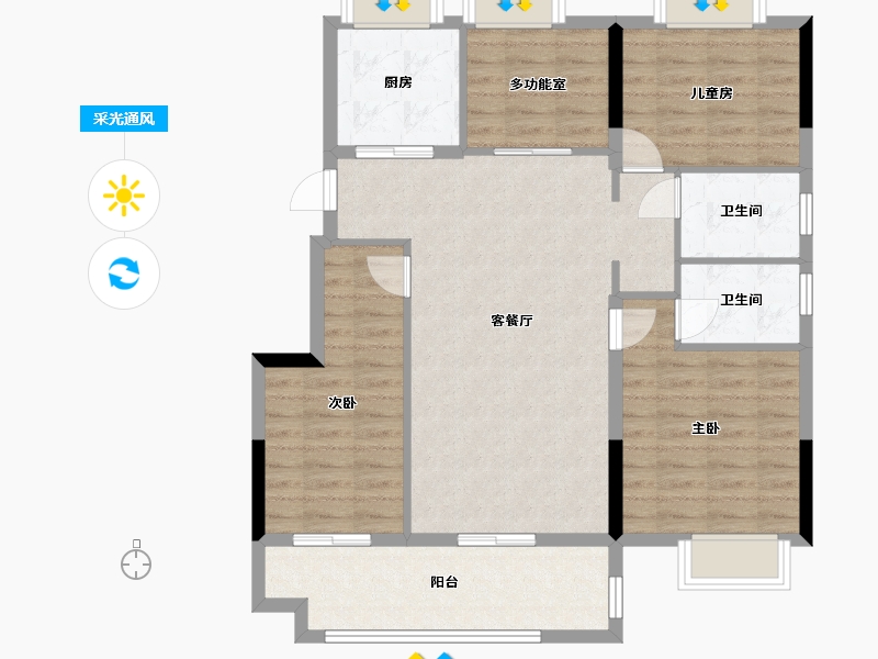 福建省-三明市-碧桂园-98.00-户型库-采光通风