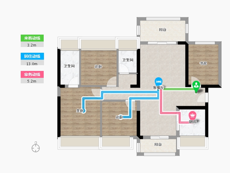 广东省-江门市-碧桂园世纪城-90.00-户型库-动静线