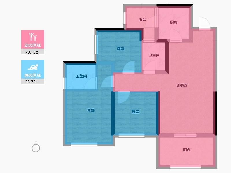 四川省-南充市-南充半山府邸-75.00-户型库-动静分区