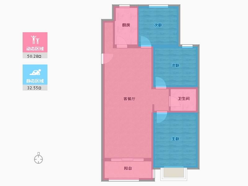 山西省-太原市-唐槐园-80.00-户型库-动静分区