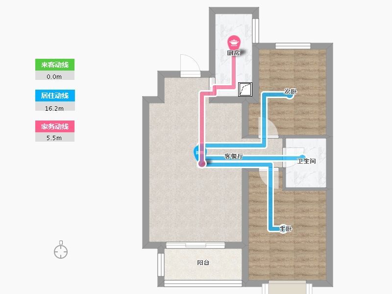 河北省-石家庄市-新里程西斯莱公馆-64.06-户型库-动静线