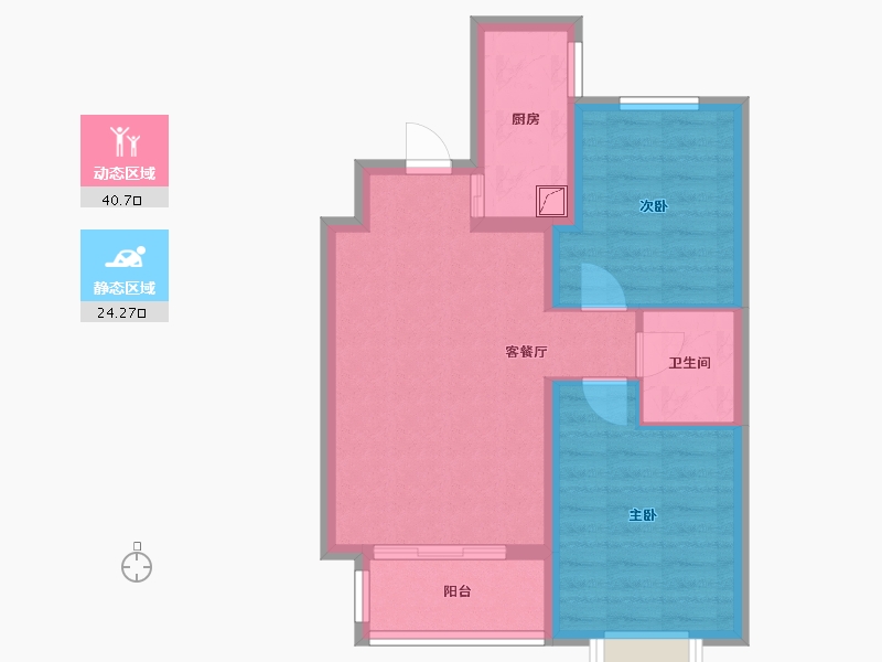 河北省-石家庄市-新里程西斯莱公馆-64.06-户型库-动静分区