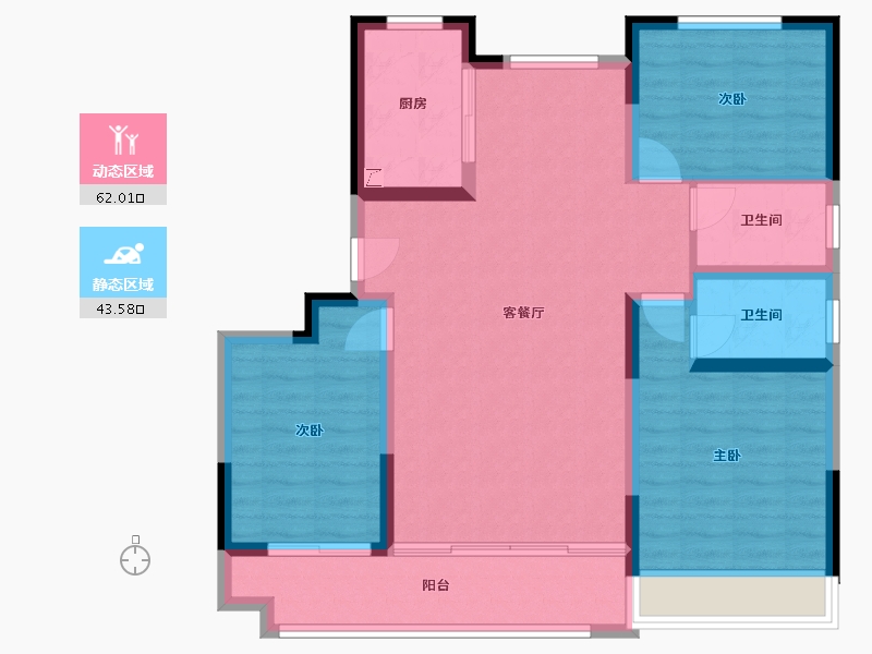 山东省-泰安市-康园-126.00-户型库-动静分区