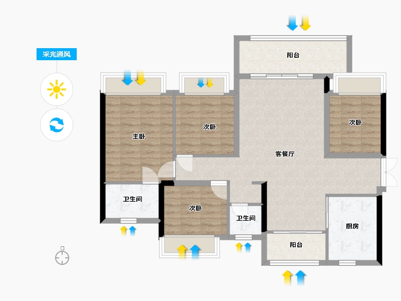 贵州省-毕节市-南悦华府-119.00-户型库-采光通风