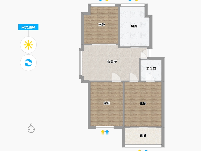 福建省-福州市-福日小区-76.00-户型库-采光通风