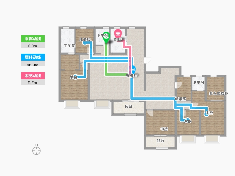 山东省-菏泽市-花都绿地-185.00-户型库-动静线