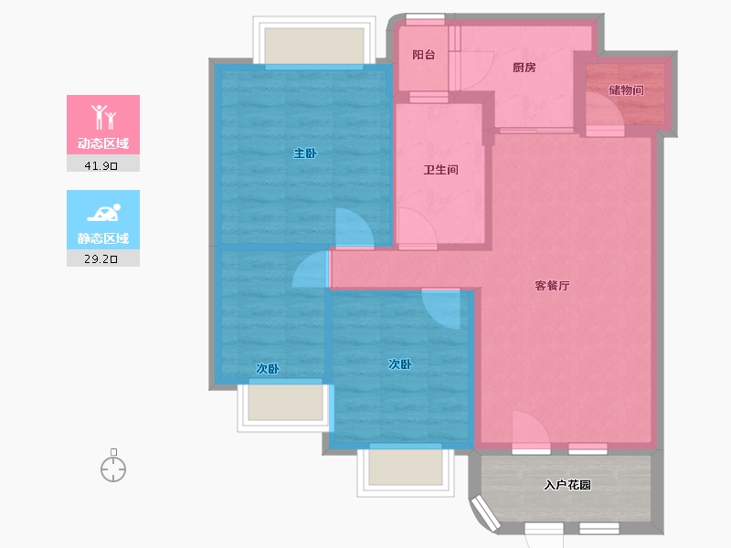 四川省-绵阳市-恒大翡翠湾-80.00-户型库-动静分区