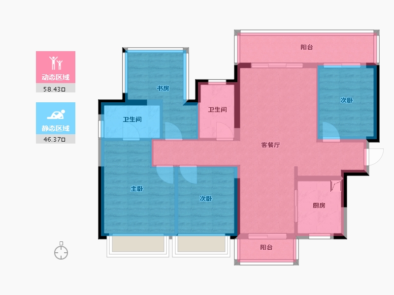 广西壮族自治区-柳州市-静兰湾-105.00-户型库-动静分区