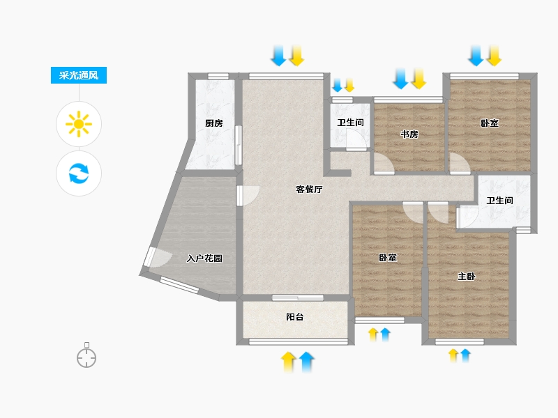 广西壮族自治区-贵港市-西山泉十里江湾-132.00-户型库-采光通风