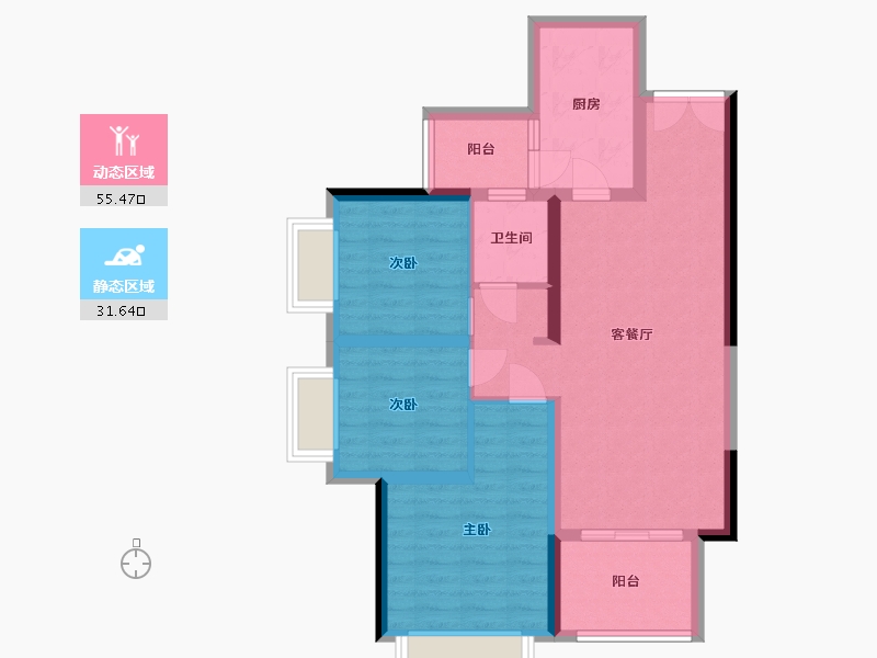 贵州省-贵阳市-融创九樾府-82.14-户型库-动静分区