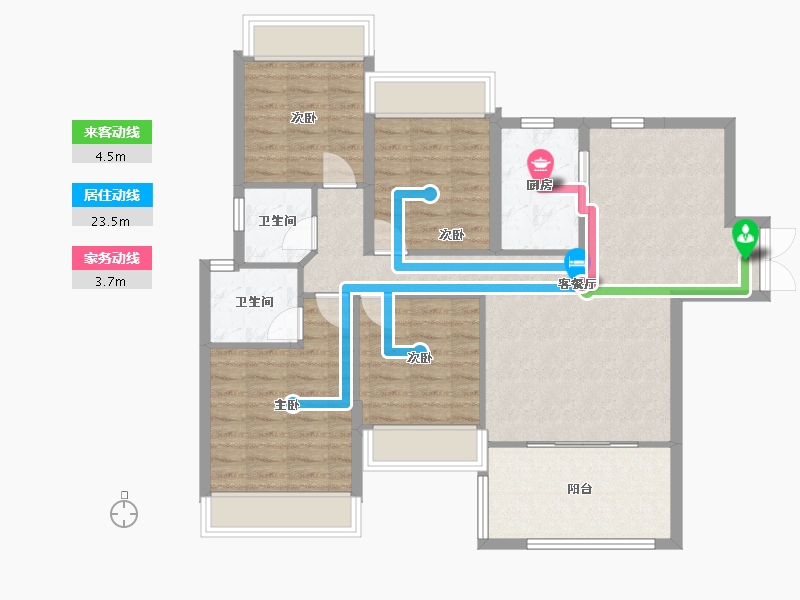 湖南省-邵阳市-金泉华府-141.00-户型库-动静线